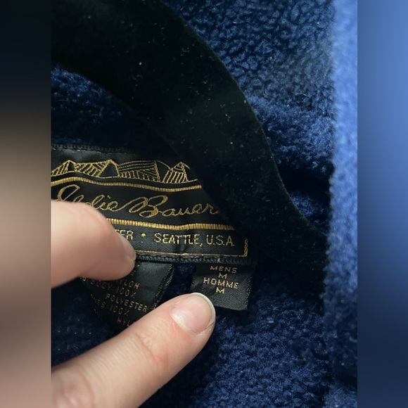 Eddie Bauer vintage retro teal and navy zip up jacket - medium - Picture 5 of 5